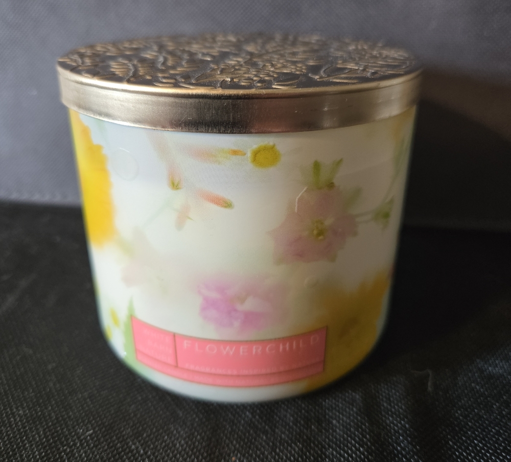 New Bath & Body Works Flowerchild Candle - Yellow and Pink